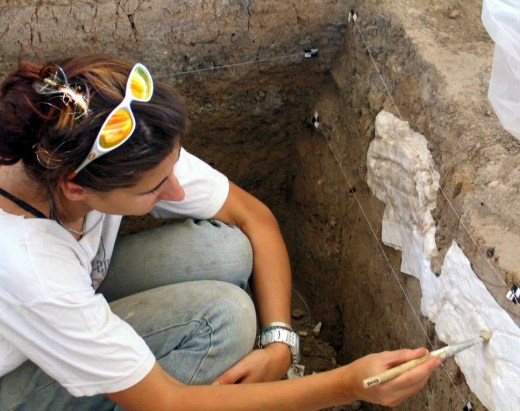 Taking the squeeze mold of the incised relief at Catalhoyuk